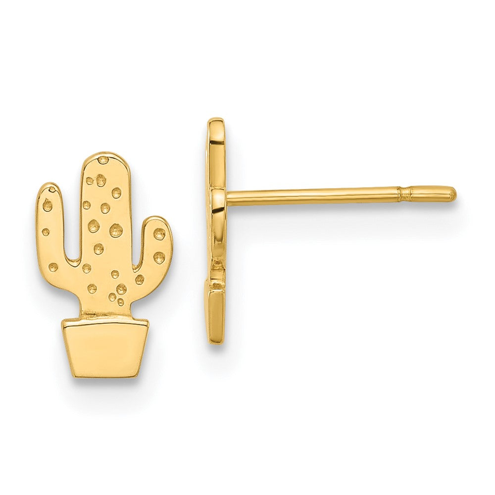 14k Yellow Gold 5.5 mm Polished Cactus Post Earrings (0.62 grams)