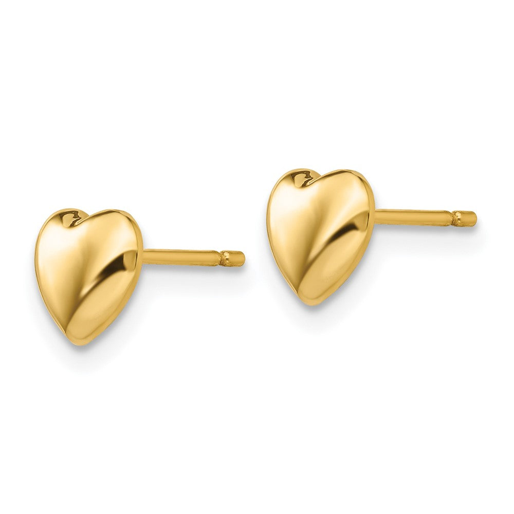 14k Yellow Gold 6 mm Polished Heart Post Stud Earrings (2.19 grams)