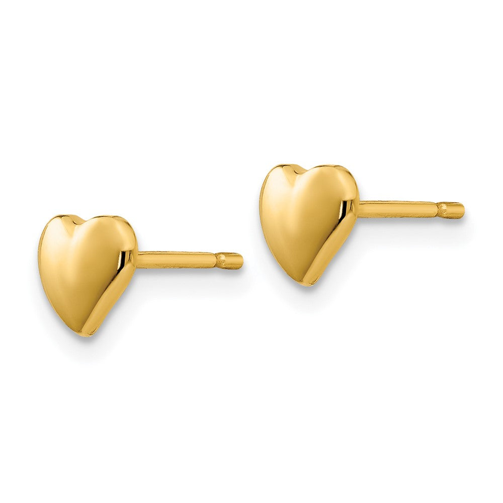 14k Yellow Gold 6 mm Heart Earrings