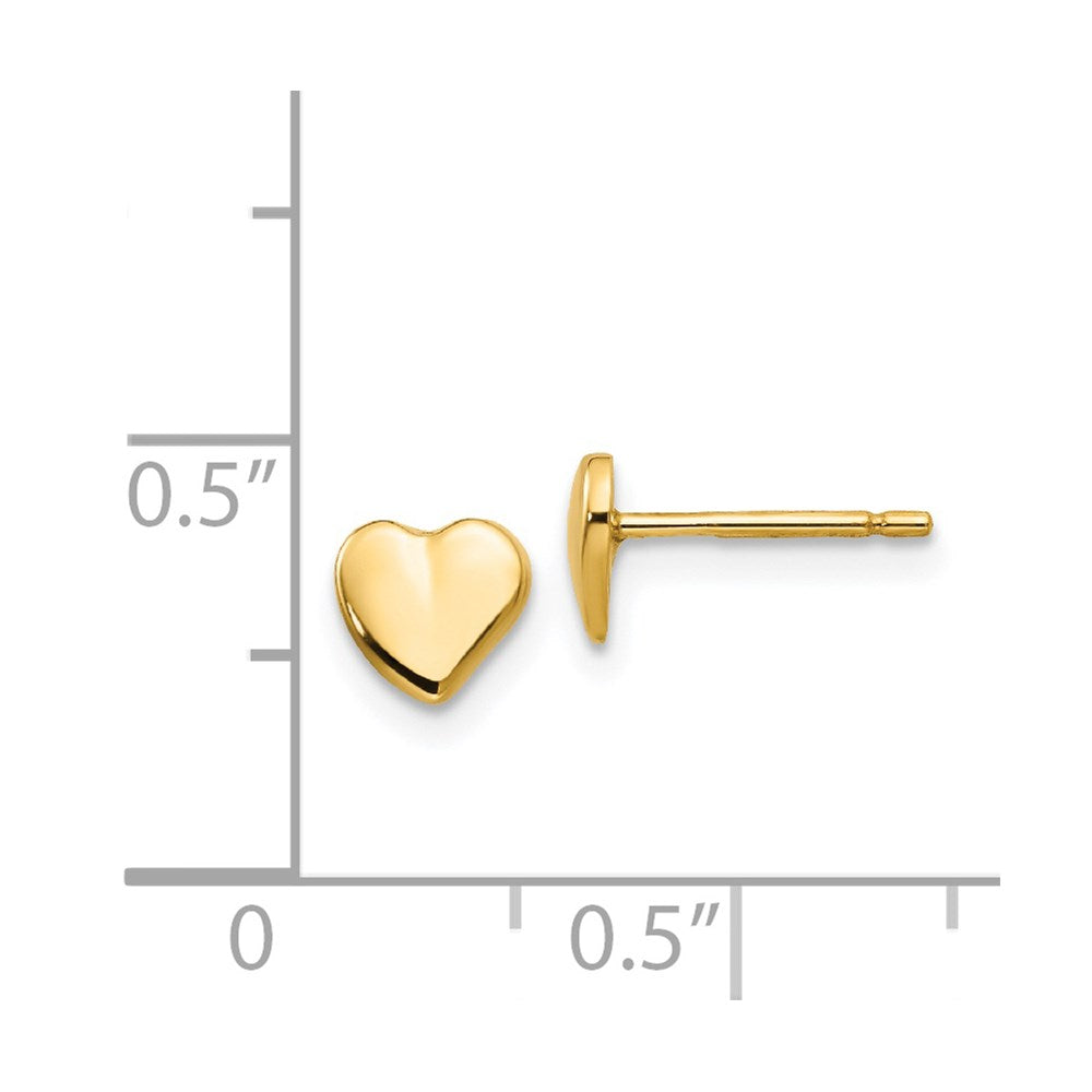 14k Yellow Gold 6 mm Heart Earrings