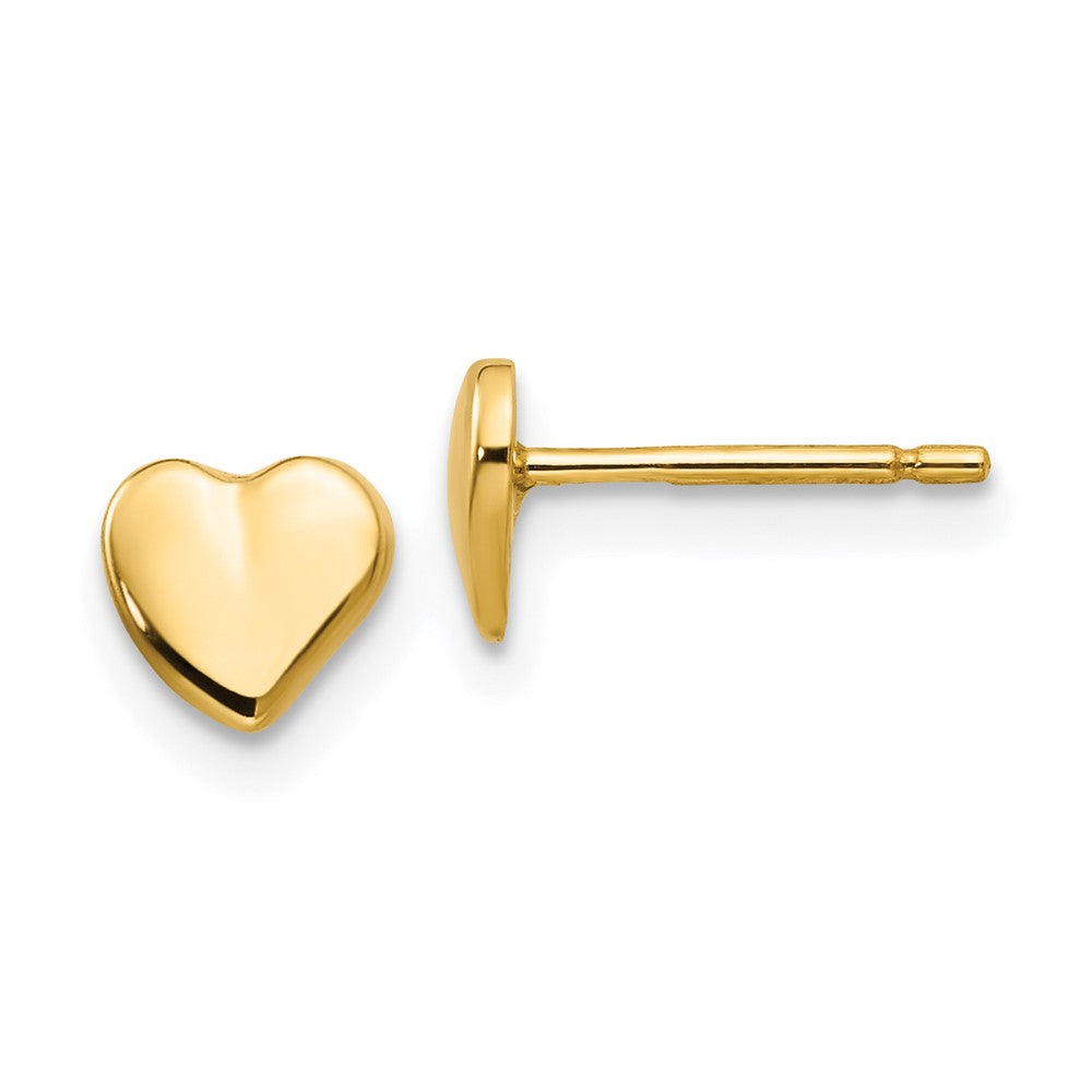 14k Yellow Gold 6 mm Heart Earrings