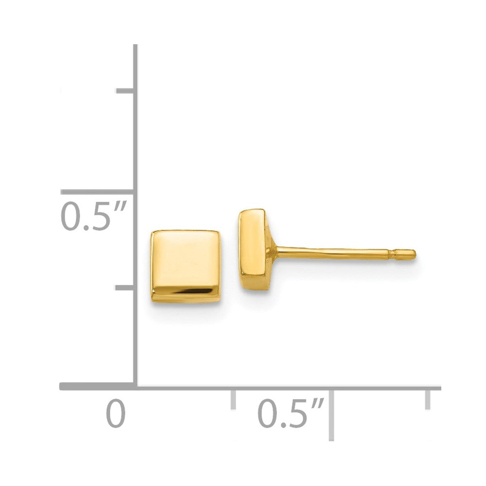 14k Yellow Gold 4.5 mm Polished Square Post Ear (0.53 grams)