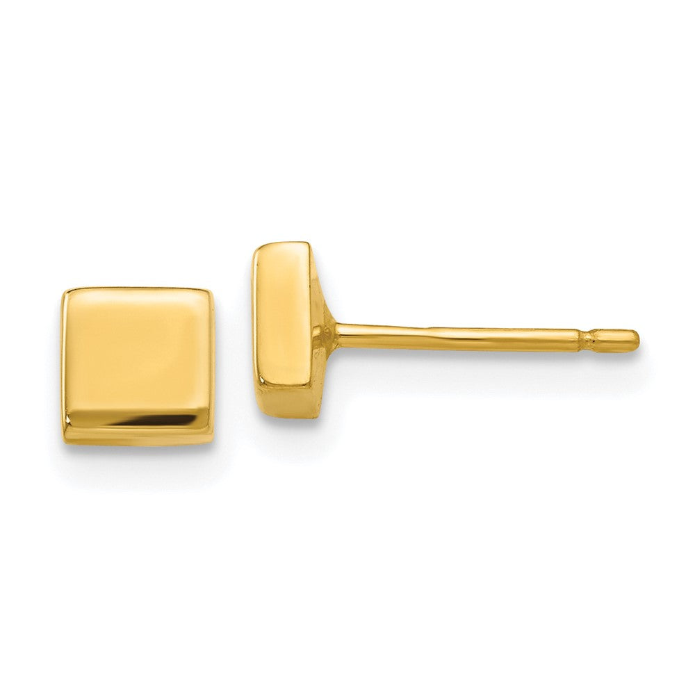 14k Yellow Gold 4.5 mm Polished Square Post Ear (0.53 grams)