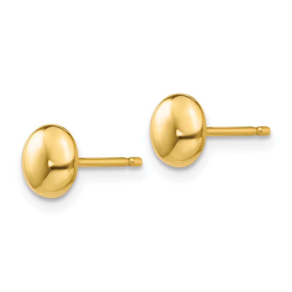 14k Yellow Gold 6 mm Polished Button Post Ear (0.46 grams)