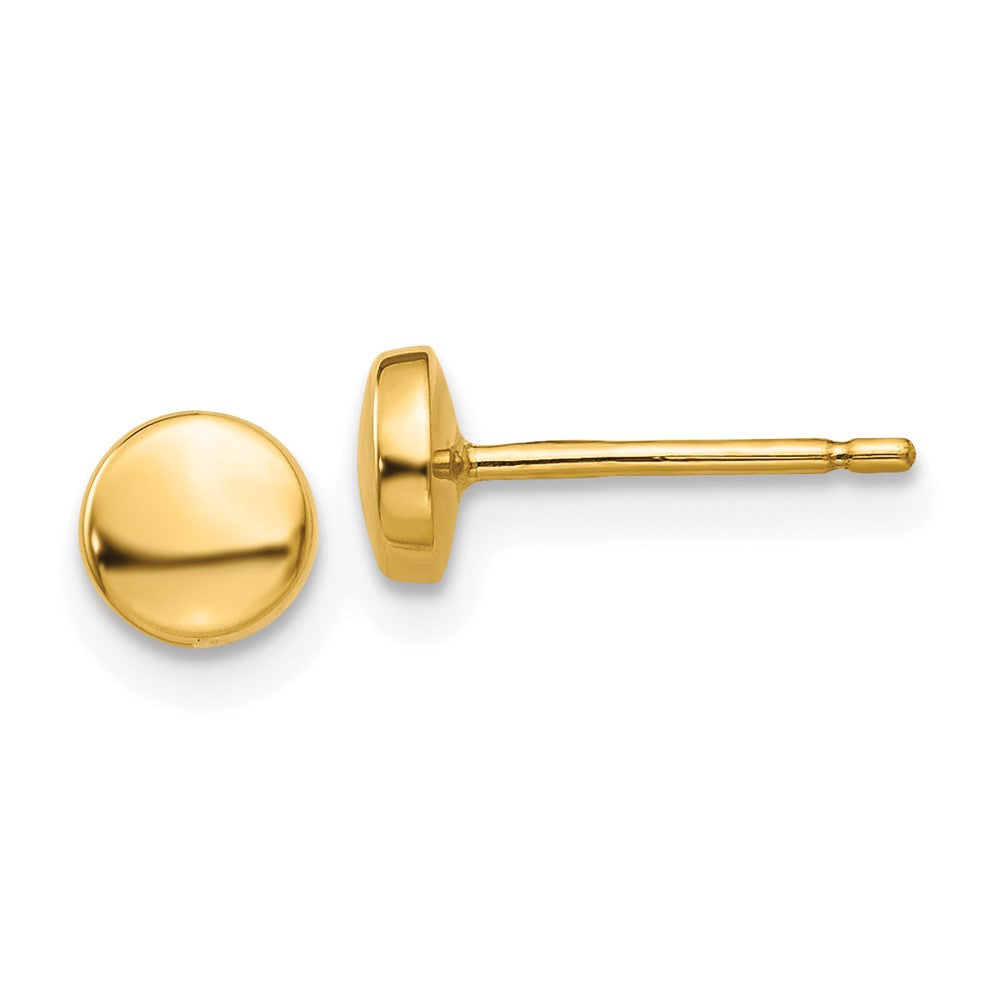 14k Yellow Gold 5 mm Polished Half Ball Post Earrings (0.43 grams)