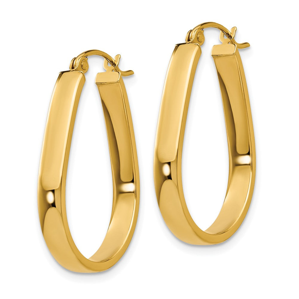 14k Yellow Gold 17.1 mm Oval Hoop Earrings (1.61 grams)