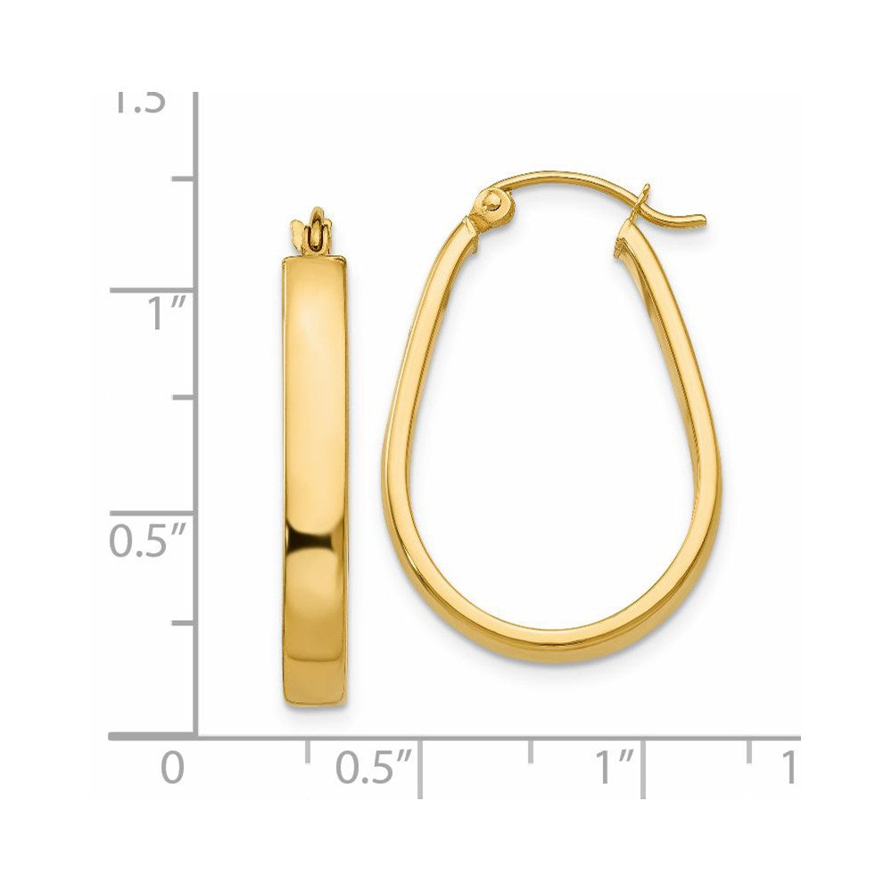 14k Yellow Gold 17.1 mm Oval Hoop Earrings (1.61 grams)
