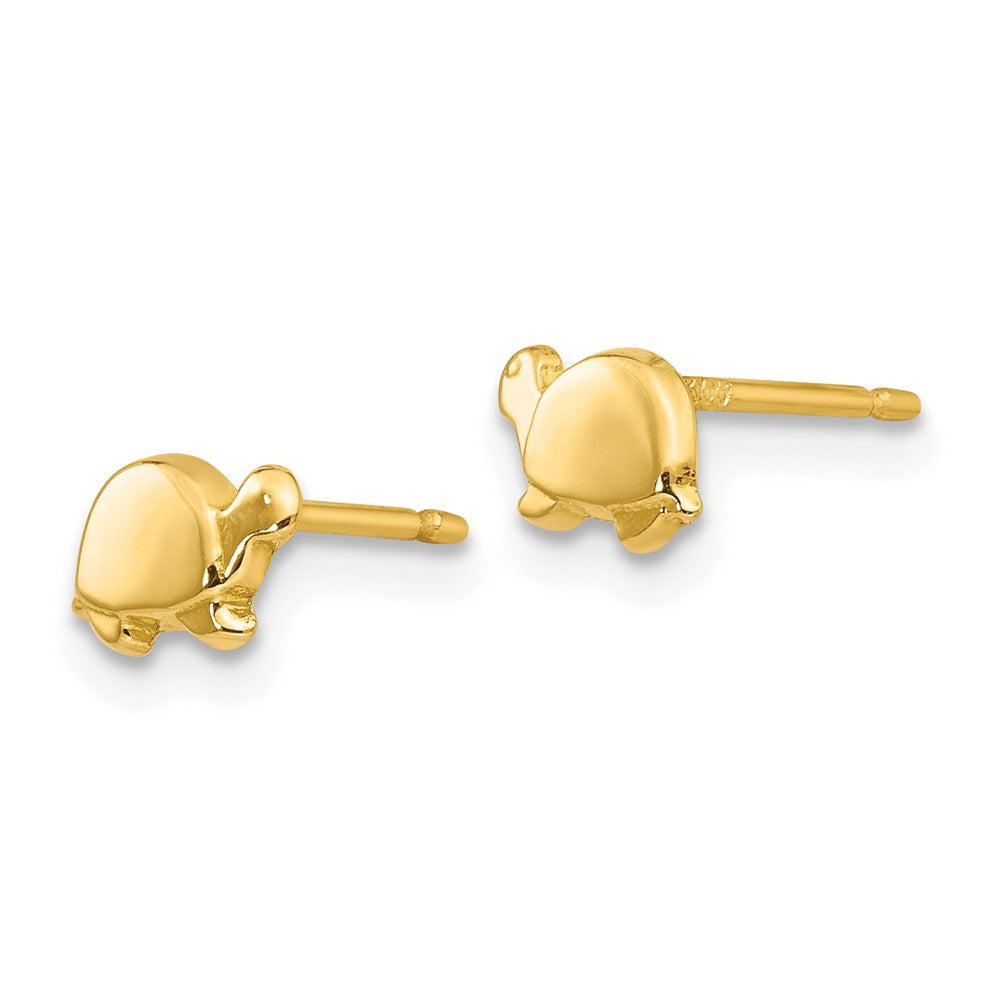 14k Yellow Gold 7 mm Mini Turtle Earrings (0.28 grams)