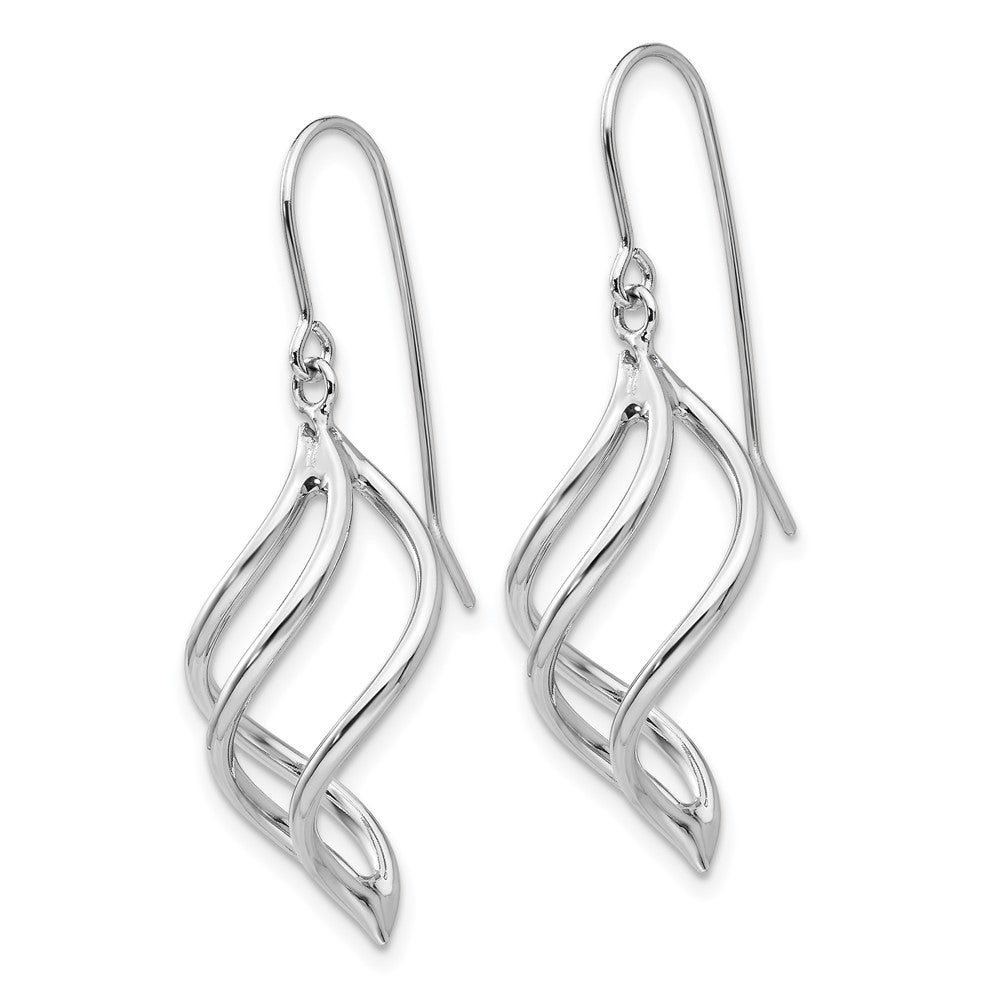 14k White Gold 13 mm Swirl Dangle Earrings (1.65 grams)