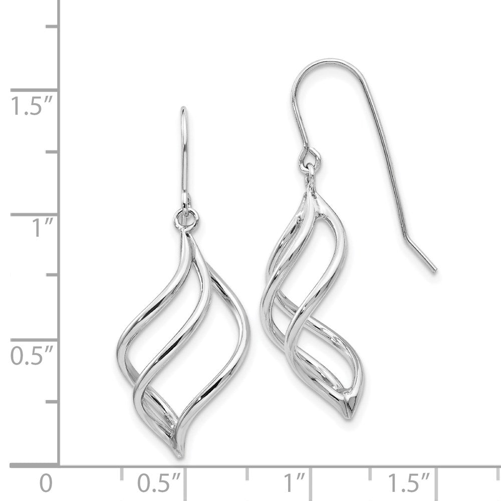 14k White Gold 13 mm Swirl Dangle Earrings (1.65 grams)