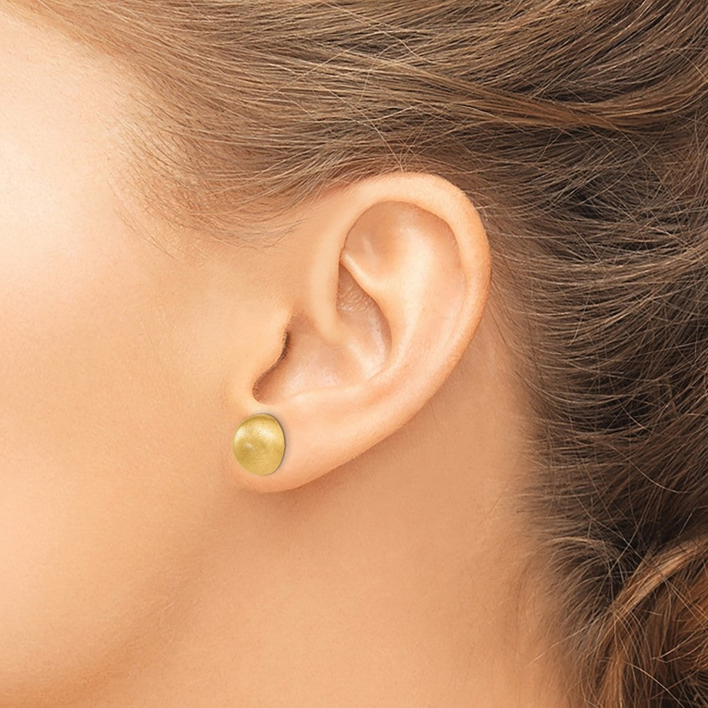 14k Yellow Gold 10.5 mm Half Ball Post Earrings (1.86 grams)