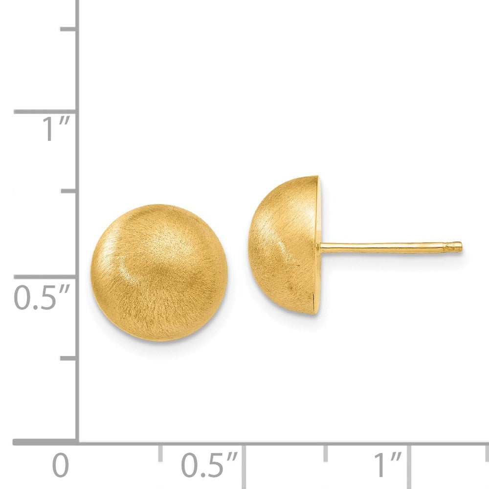 14k Yellow Gold 10.5 mm Half Ball Post Earrings (1.86 grams)