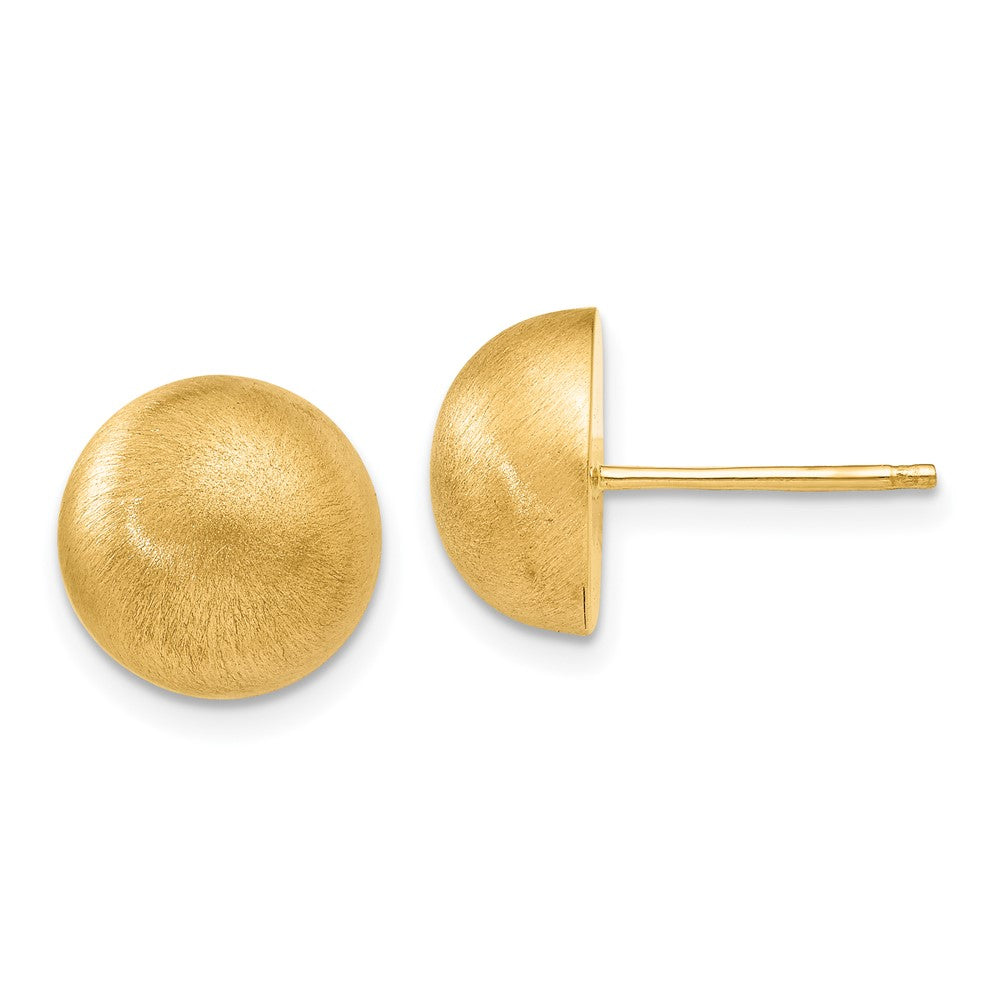 14k Yellow Gold 10.5 mm Half Ball Post Earrings (1.86 grams)