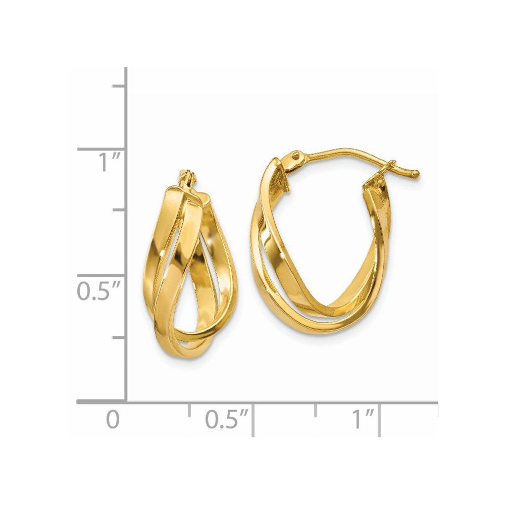 14k Yellow Gold 8 mm Twisted Hoop Earrings (1.69 grams)