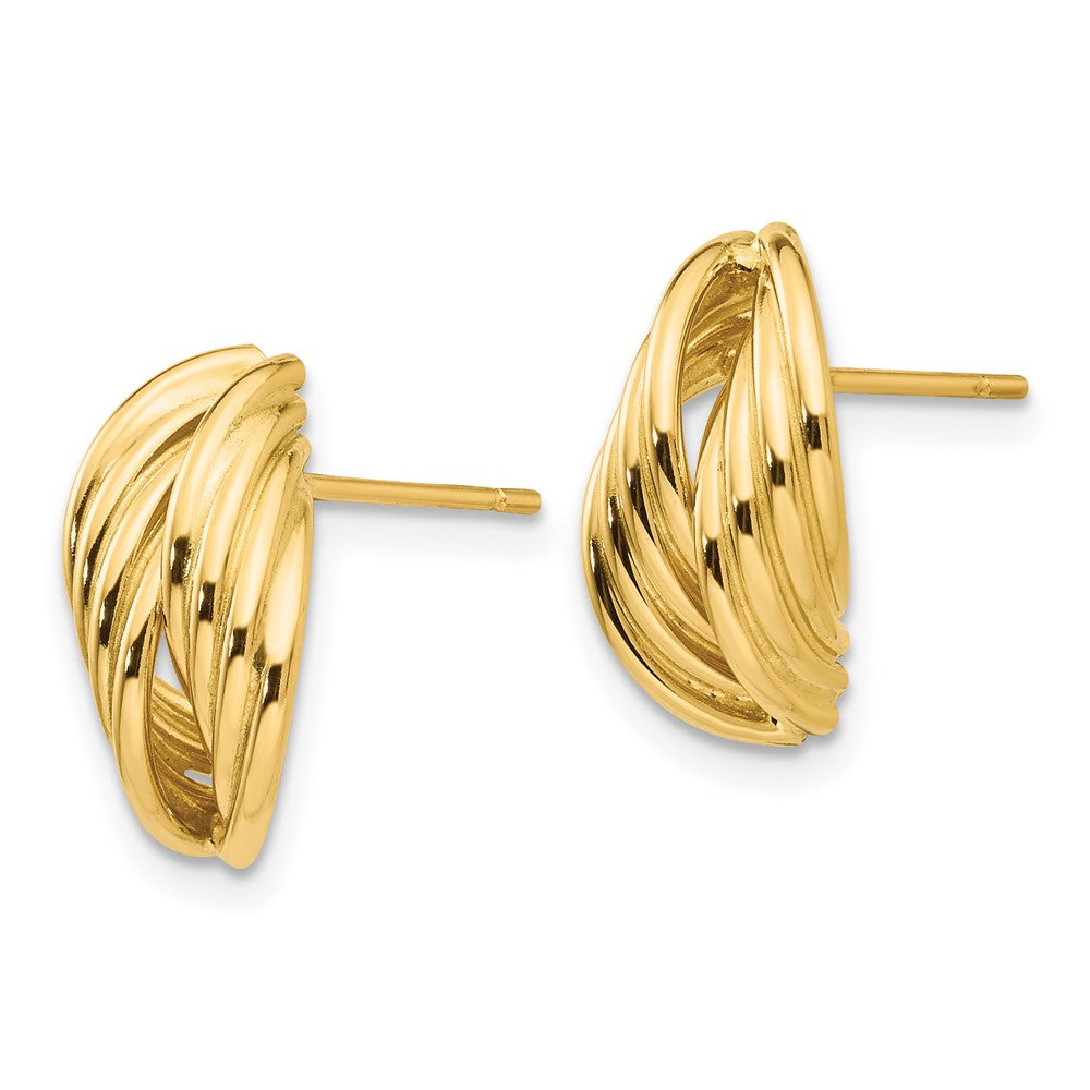 14k Yellow Gold 8 mm Polished Fancy Post Earrings (1.63 grams)
