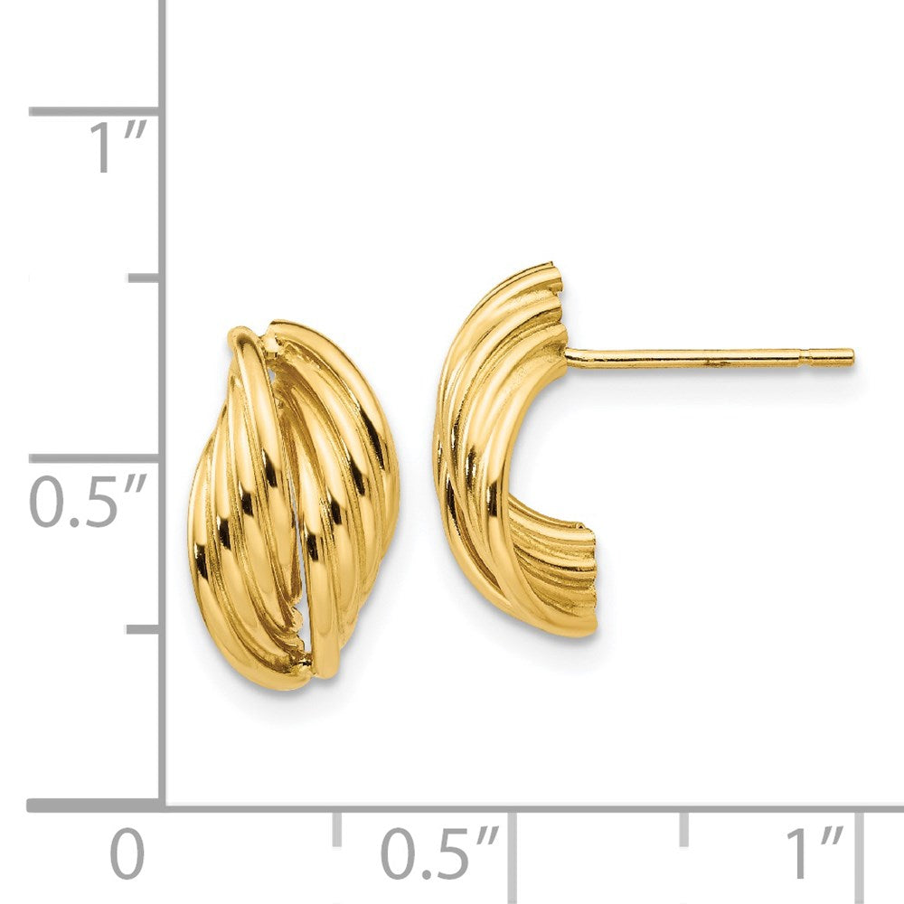 14k Yellow Gold 8 mm Polished Fancy Post Earrings (1.63 grams)