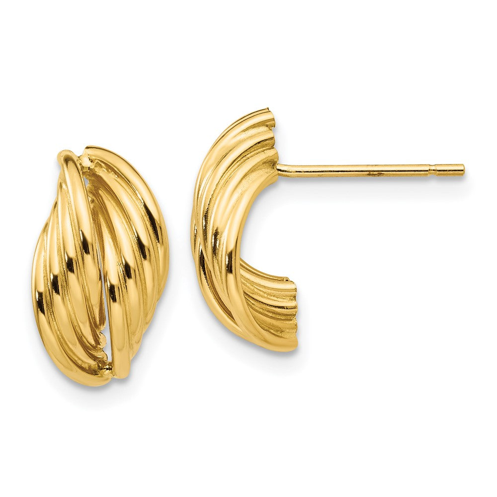 14k Yellow Gold 8 mm Polished Fancy Post Earrings (1.63 grams)