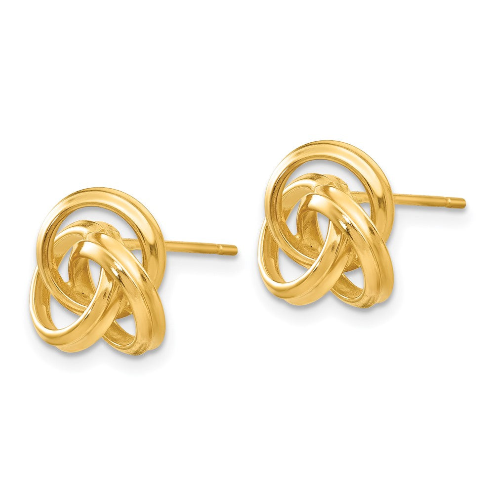 14k Yellow Gold 10 mm Polished Love Knot Post Earrings (2.38 grams)