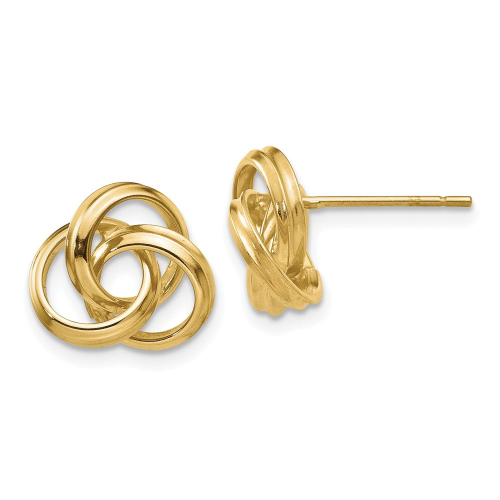 14k Yellow Gold 10 mm Polished Love Knot Post Earrings (2.38 grams)