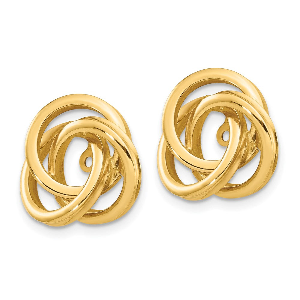 14k Yellow Gold 15 mm Polished Love Knot Earring Jackets (2.47 grams)