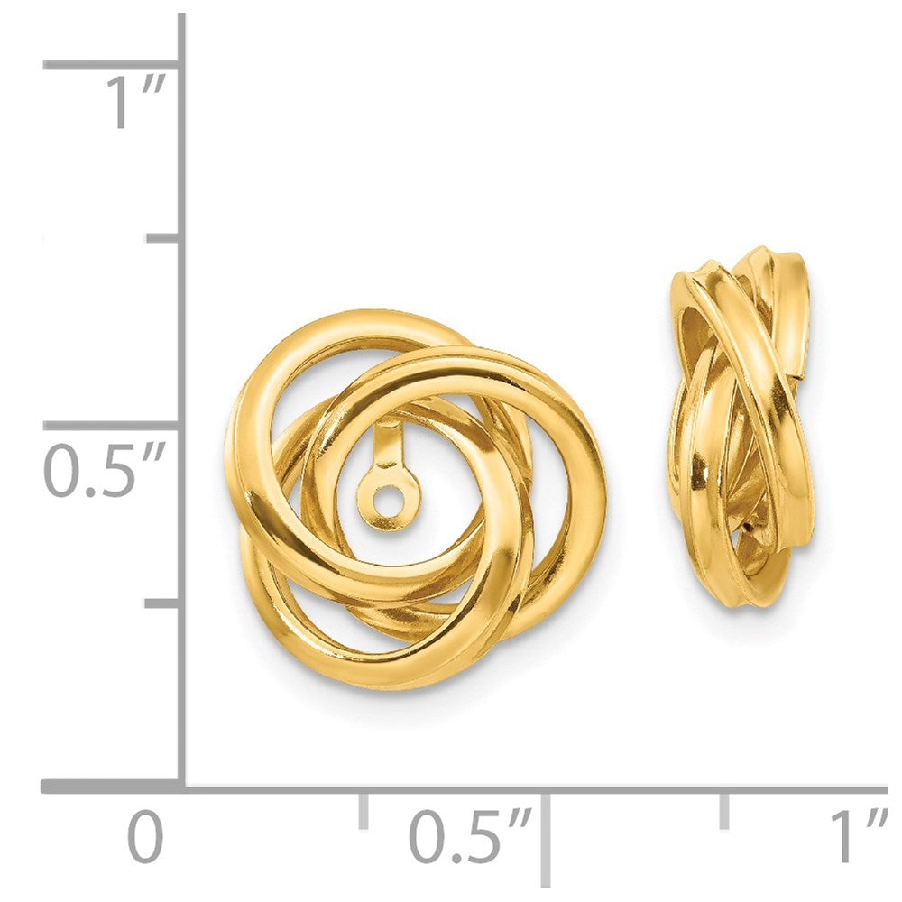 14k Yellow Gold 15 mm Polished Love Knot Earring Jackets (2.47 grams)