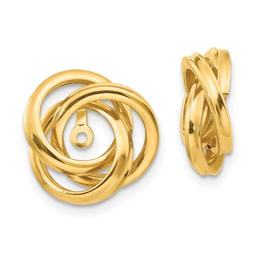 14k Yellow Gold 15 mm Polished Love Knot Earring Jackets (2.47 grams)