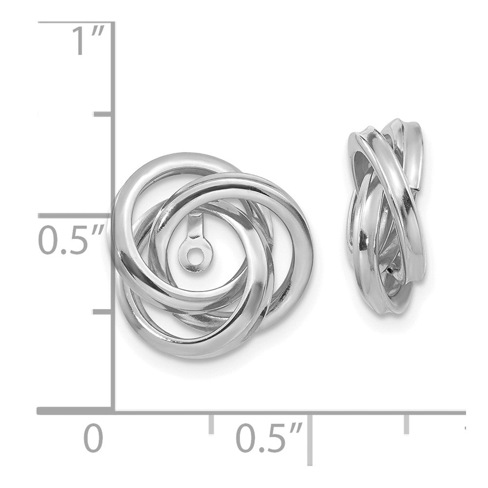14k White Gold 15 mm Polished Love Knot Earring Jackets (2.58 grams)