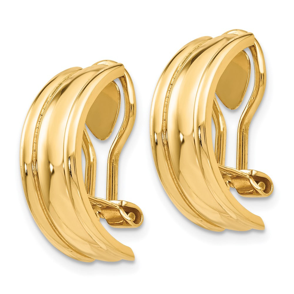 14k Yellow Gold 7 mm Fancy Non-pierced Earrings (6.08 grams)