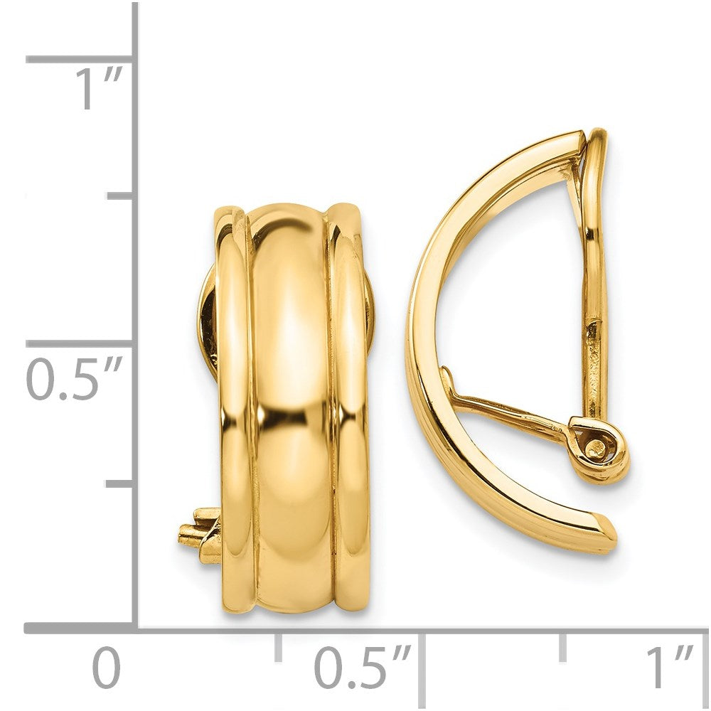 14k Yellow Gold 7 mm Fancy Non-pierced Earrings (6.08 grams)