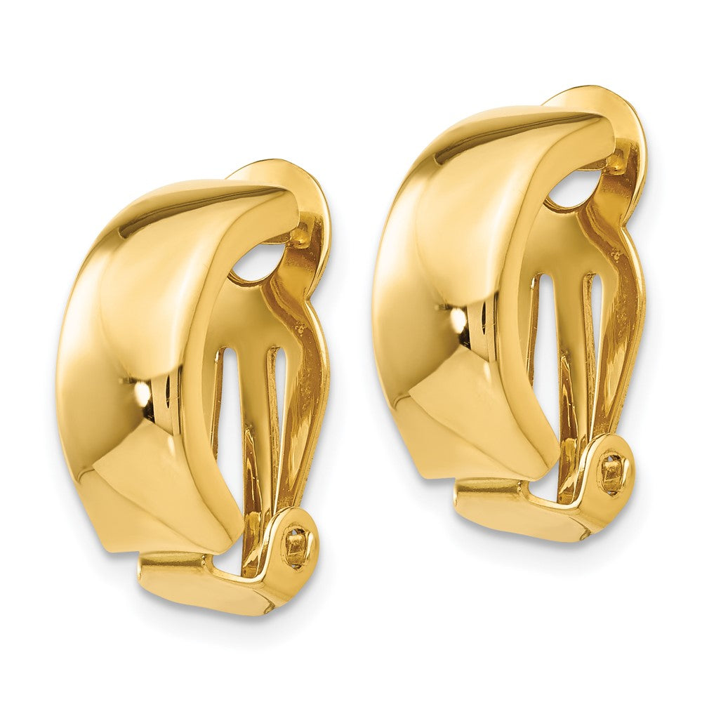 14k Yellow Gold 6 mm Non-Pierced Polished Earrings (2.68 grams)