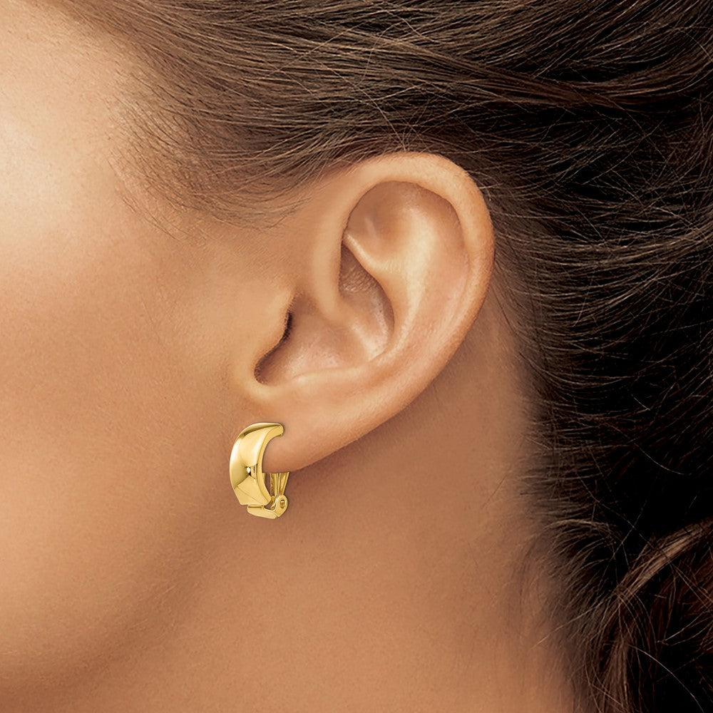 14k Yellow Gold 6 mm Non-Pierced Polished Earrings (2.68 grams)