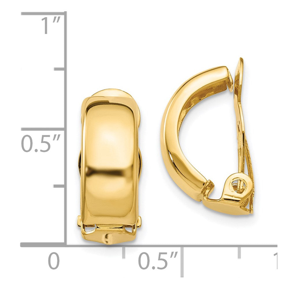 14k Yellow Gold 6 mm Non-Pierced Polished Earrings (2.68 grams)