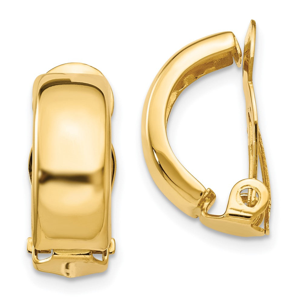 14k Yellow Gold 6 mm Non-Pierced Polished Earrings (2.68 grams)