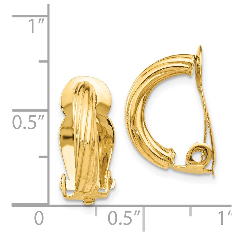 14k Yellow Gold 3 mm Non-Pierced Earrings (2.11 grams)