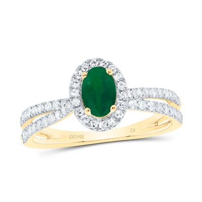 3/8Ctw-Nat Dia Cn 6X4Mm Ov-Em Nat Gem Ring (2.33 grams)