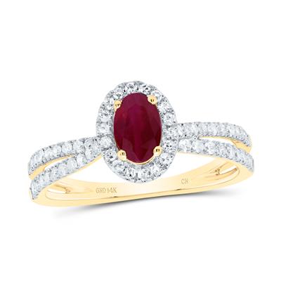 3/8Ctw-Nat Diamond 6X4Mm Ov-Ru Nat Gem Ring (2.25 grams)