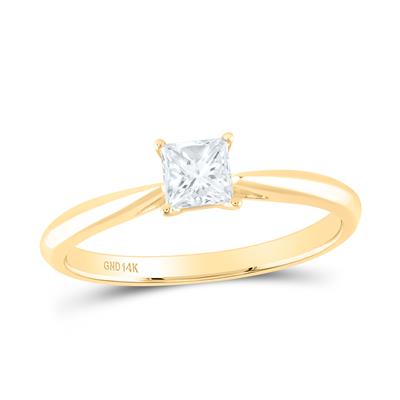 1/2Ct-Dia Princess Solitaire Ring (1.98 grams)