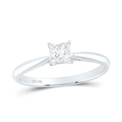 1/2Ct-Diamond Princess Solitaire Ring (2.09 grams)