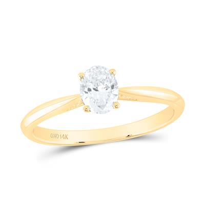 1/2Ct-Diamond Oval Solitaire Ring (1.95 grams)