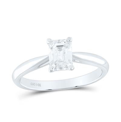 1Ct-Dia Emerald Solitaire Ring (2.74 grams)