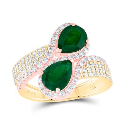 7/8Ctw-Dia Ana M 2 Ctw Ps-Em Nat Gem Ring (4.66 grams)