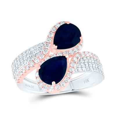 7/8Ctw-Dia Ana M 2 3/4Ctw Ps-Bs Nat Gem Ring (4.58 grams)