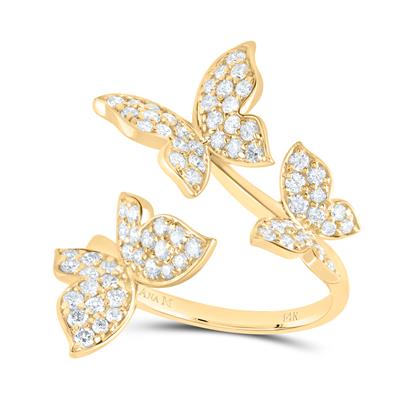1Ctw-Dia Ana M Butterfly Fashion Ring (3.75 grams)