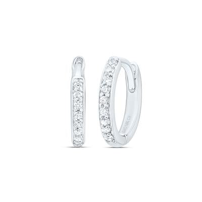 10Kt Gold 1/10Ctw-Dia Cn Fashion Hoop Earring