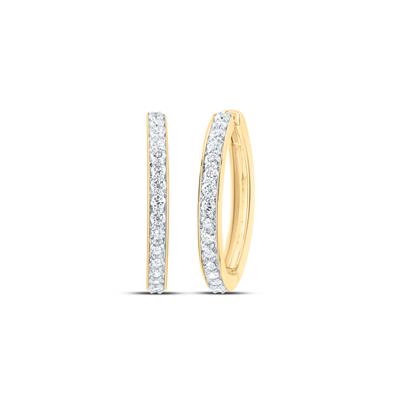 10Kt Gold 1/2Ctw-Dia Cn Fashion Hoop Earring