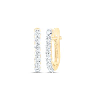 10Kt Gold 1/2Ctw-Dia Cn Fashion Hoop Earring