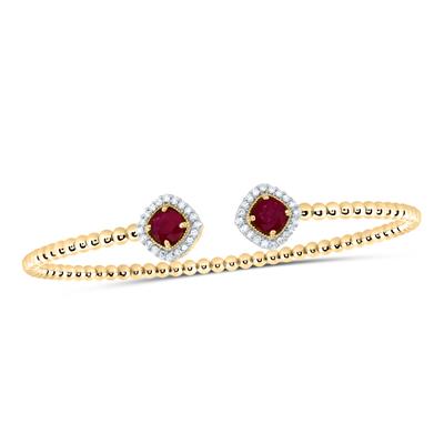 14Kt Gold 1/4Ctw-Diamond 5Mm Rd-Ru Nat Gem Ladies Bangle (59X53 Mm)