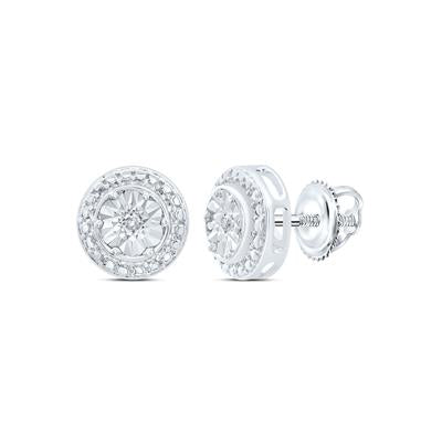 Sterling Silver 0.01Ctw-Diamond Gift Round Earring
