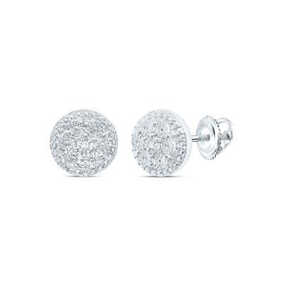 Sterling Silver 0.01Ctw-Diamond Gift Round Earring
