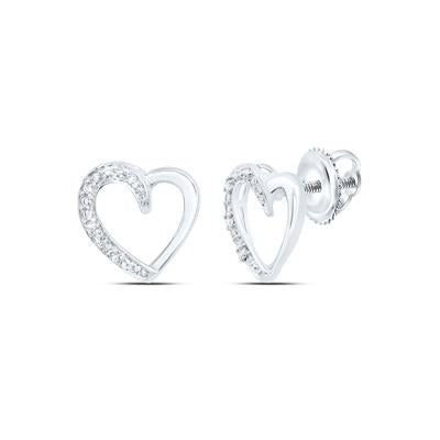 Sterling Silver 0.03Ctw-Dia P1 Gift Heart Earring
